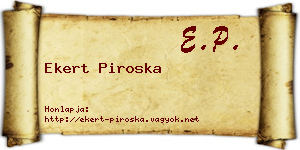 Ekert Piroska névjegykártya